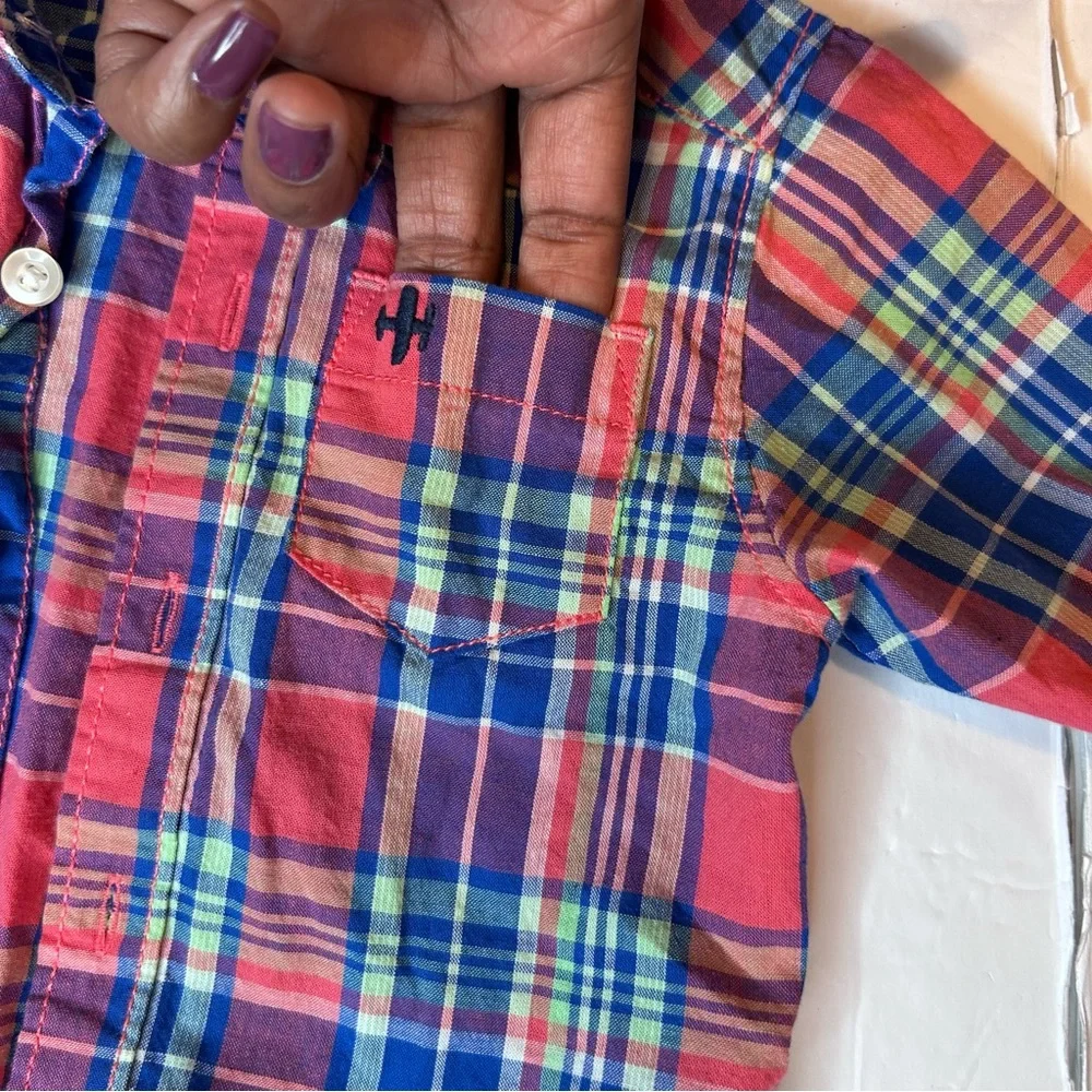Carter's Red and Blue Plaid Button Down Shirt Boy’s Size 9M